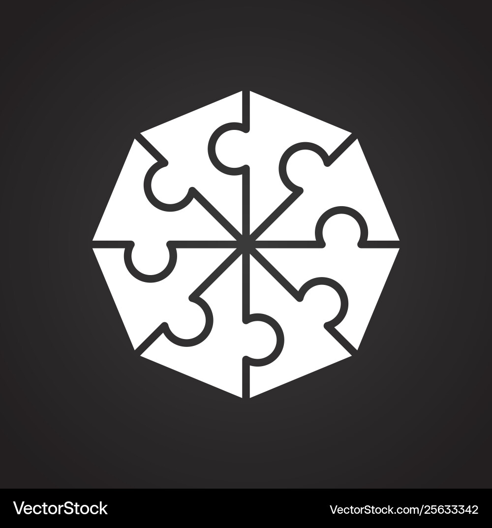 Puzzle icon on background for graphic and web Puzzle icon on background for graphic and web vector image