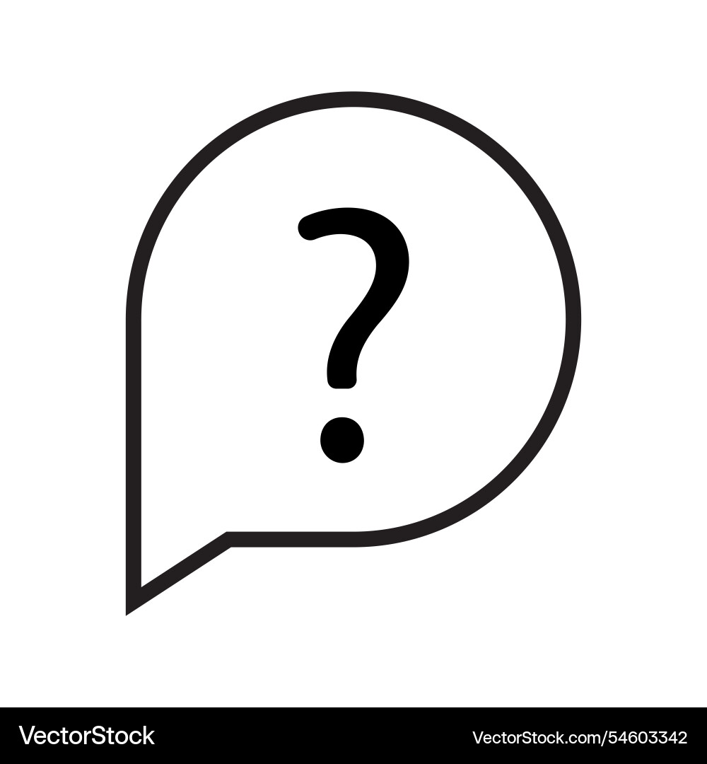 Question bubble icon speech outline shape query vector image