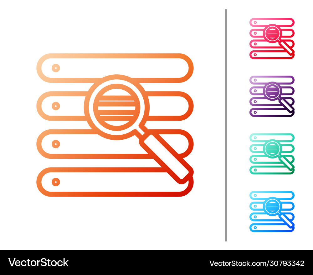 Red line search in a browser window icon isolated Vector Image