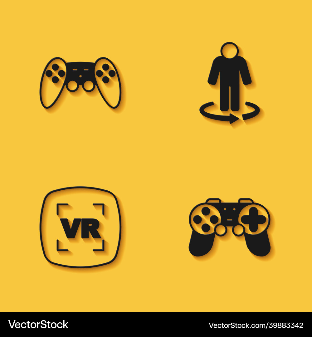 Set gamepad virtual reality and 3d modeling icon vector image