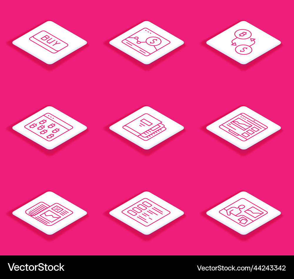 Set line buy button website with growth graph Set line buy button website with growth graph vector image
