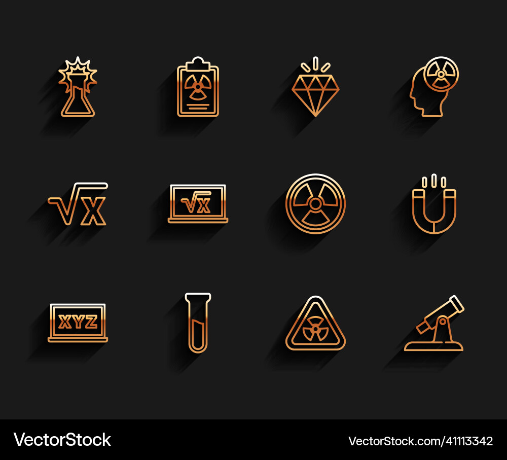 Set line xyz coordinate system test tube Set line xyz coordinate system test tube vector image