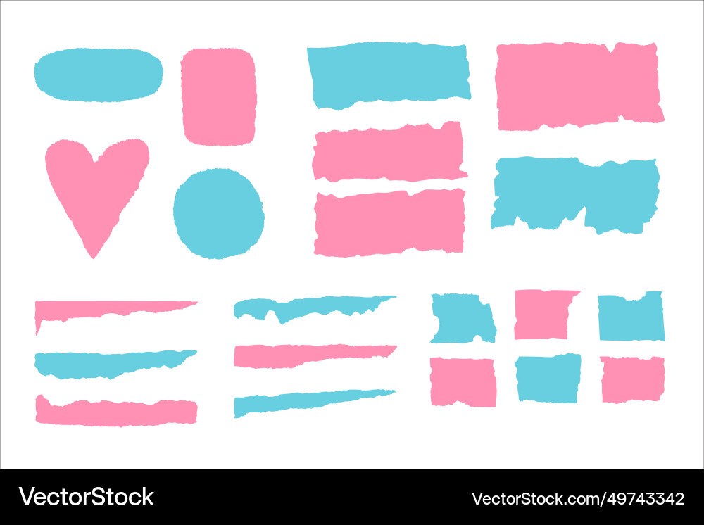 Set of design elements with jagged edges Vector Image