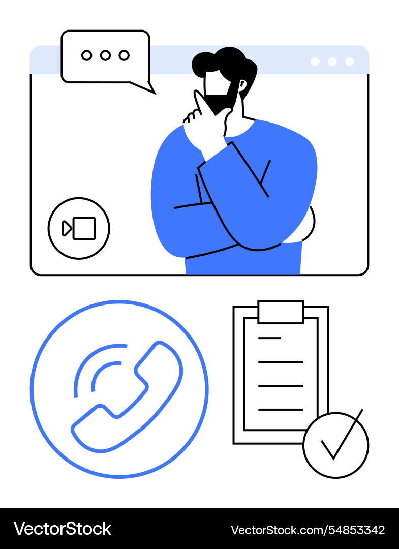 Virtual communication concepts with video call Virtual communication concepts with video call vector image