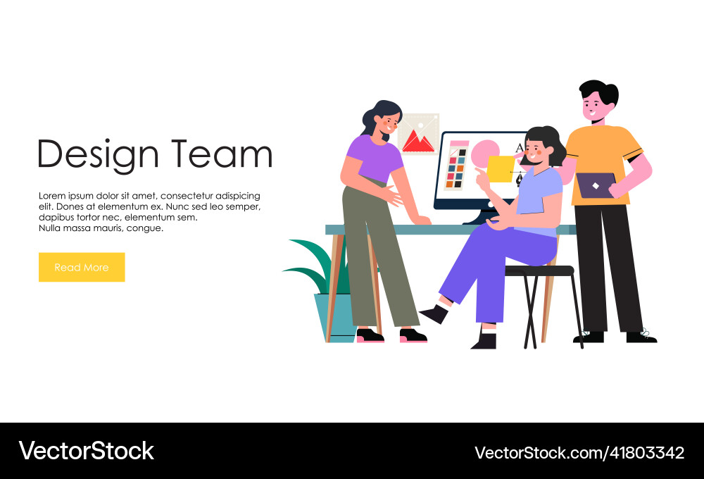Web design studio or team working vector image