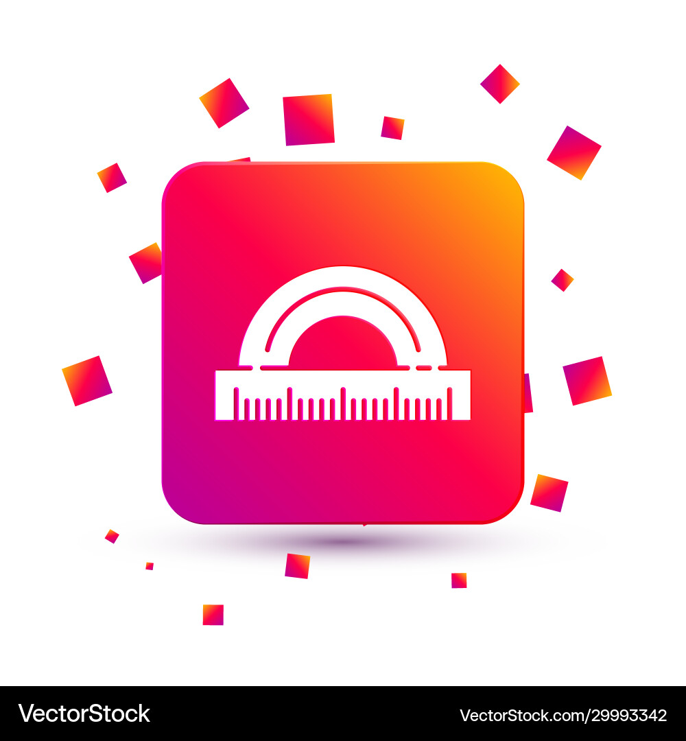 White protractor grid for measuring degrees icon White protractor grid for measuring degrees icon Vector Image