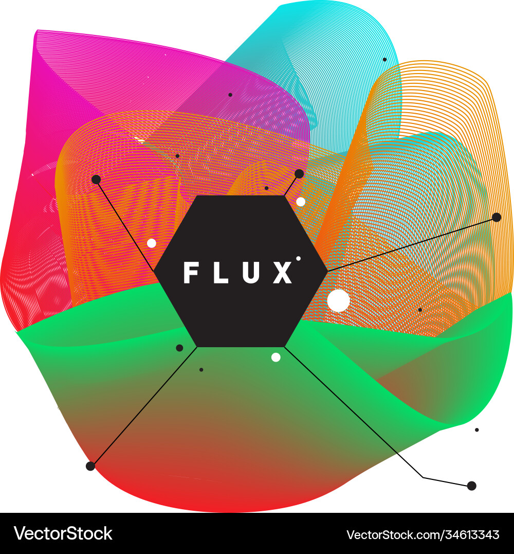 3d colorful wave background dynamic flux effect 3d colorful wave background dynamic flux effect vector image