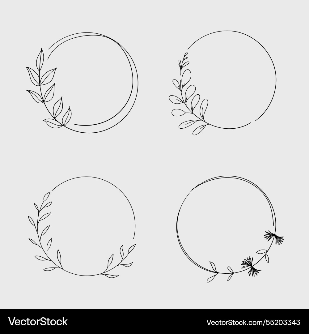 A simple set of circular frames adorned with small A simple set of circular frames adorned with small vector image