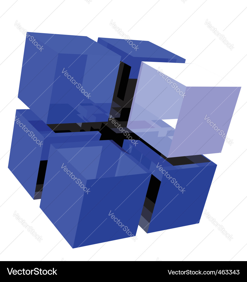 Abstract 3D Cube Grid vector image