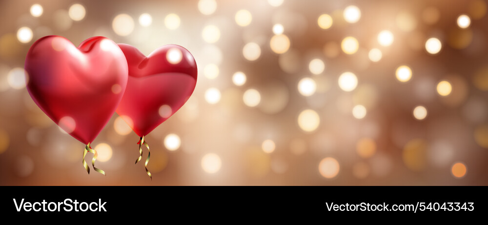Abstract bokeh background with hearts vector image