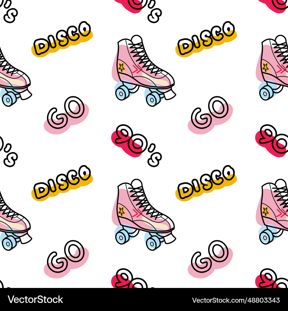 Abstract seamless pattern in 90s style Vector Image
