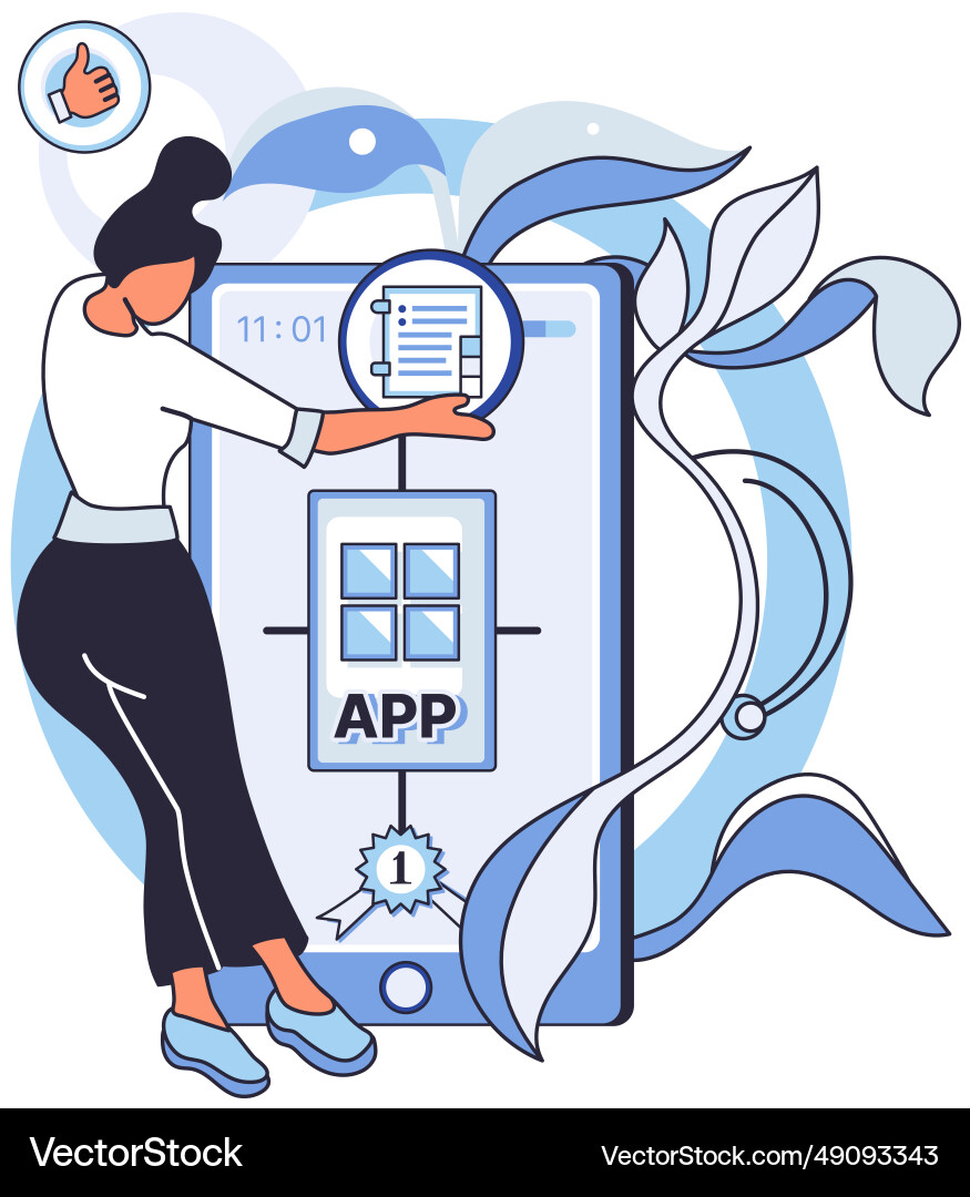 Application testing metaphor Application testing metaphor vector image