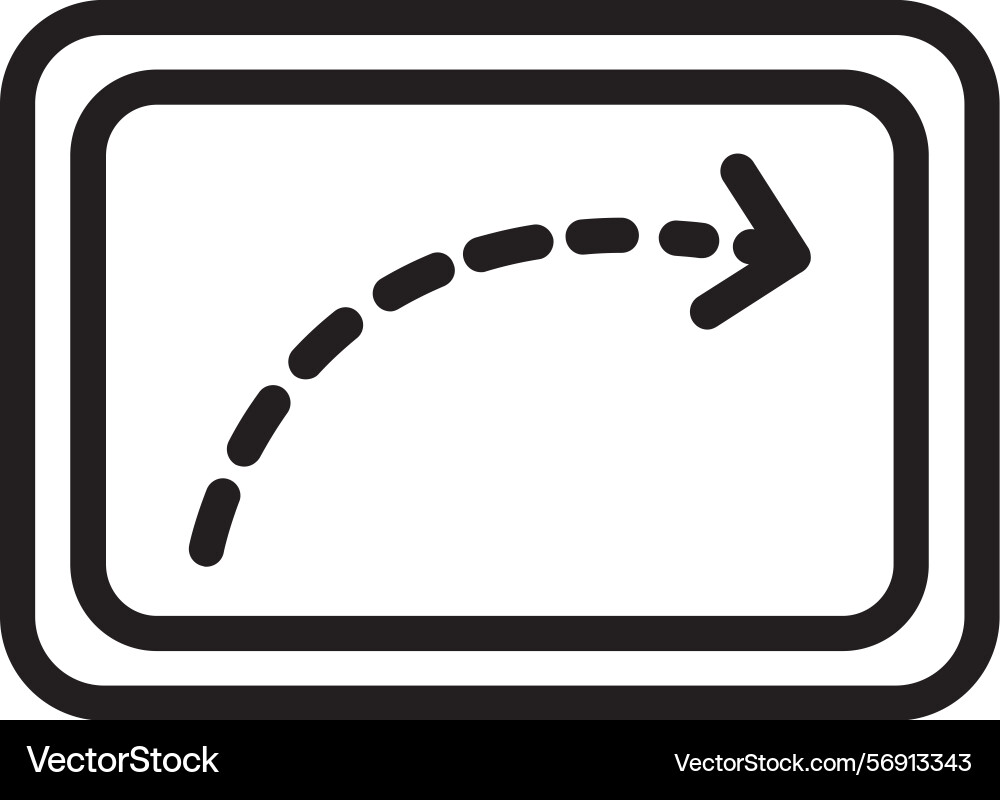 Arrow dashed left linear style icon design vector image
