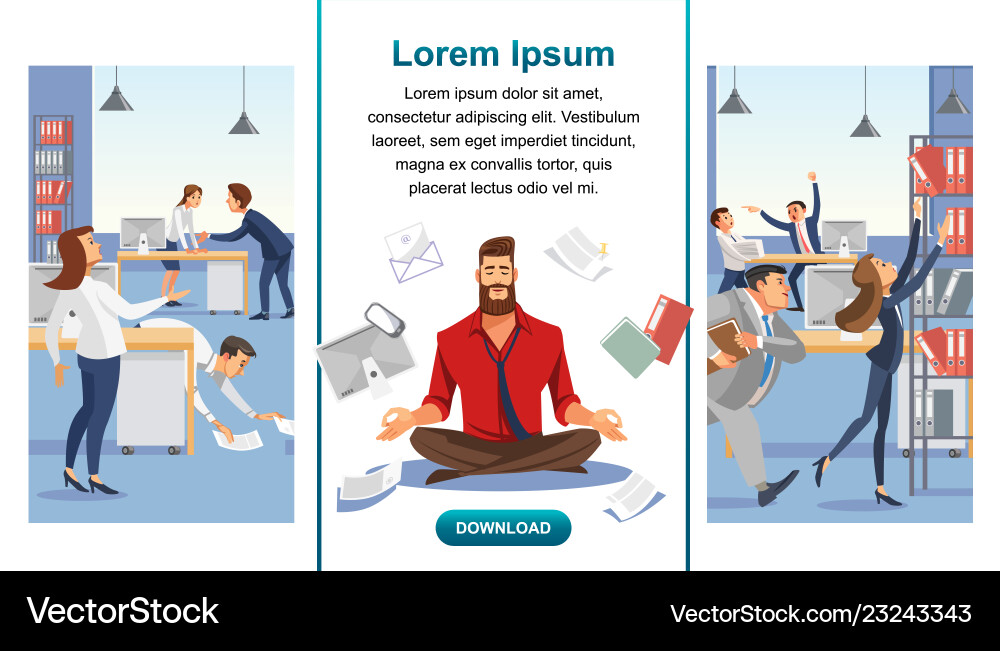 Balance in Multitask Büroarbeit Web-Banner Vektorbild