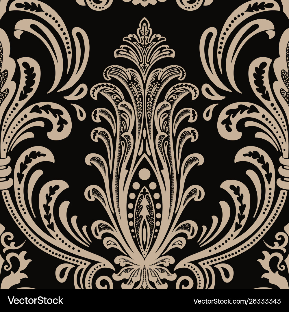 Damask seamless pattern element classical Damask seamless pattern element classical vector image