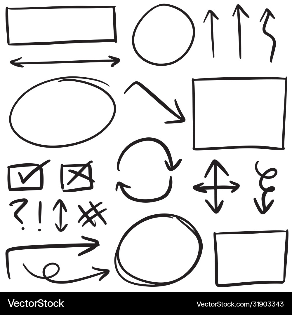 Doodle design element lines arrows Doodle design element lines arrows Vector Image