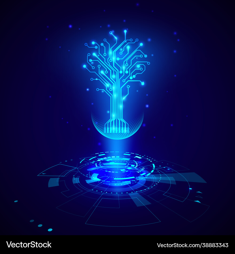 Futuristic Tech HUD Interface Royalty Free Vector Image