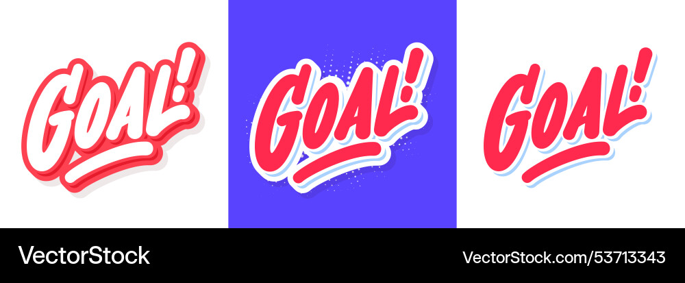 Goal handschriftliche Schriftartografie-Set Vektorbild