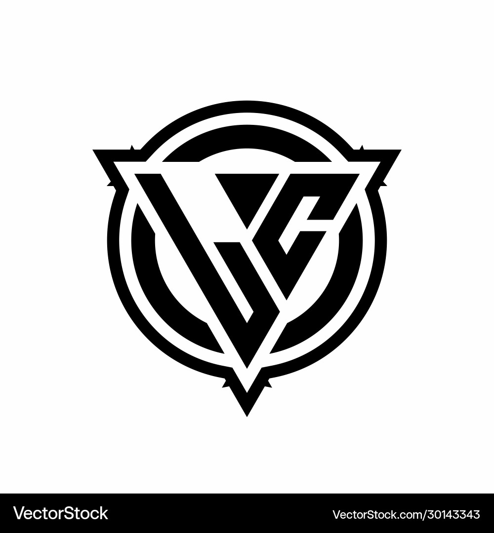 Lc logo with triangle shape and circle Lc logo with triangle shape and circle vector image