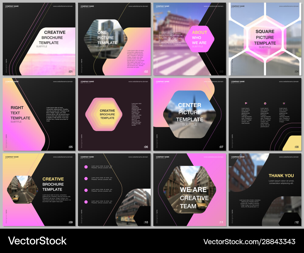 Minimal brochure templates with hexagonal design vector image