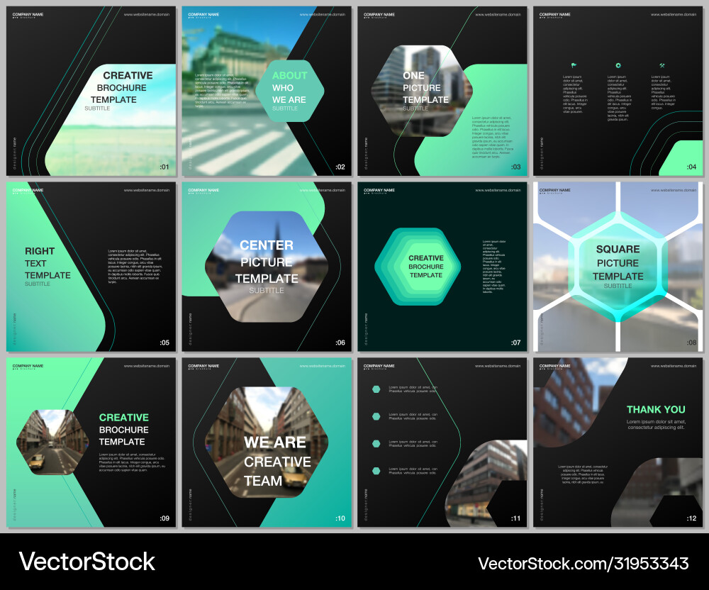 Minimal brochure templates with hexagonal design vector image