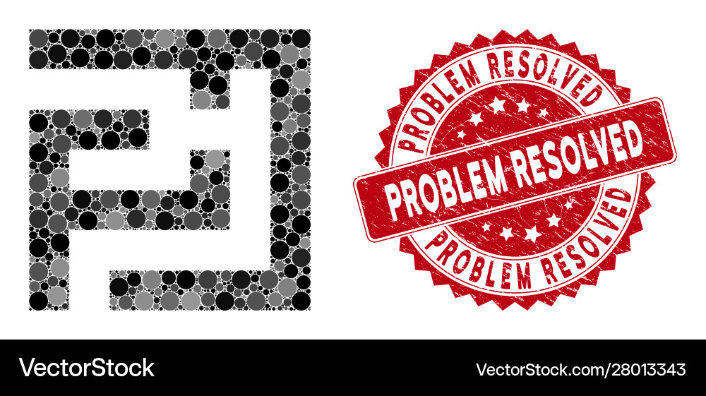 Mosaic labyrinth with textured problem resolved Mosaic labyrinth with textured problem resolved vector image