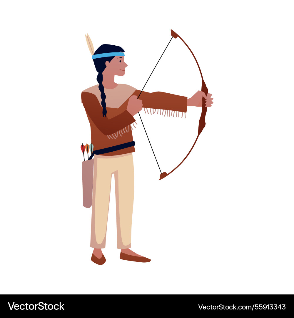 Native american woman in traditional clothing Native american woman in traditional clothing vector image