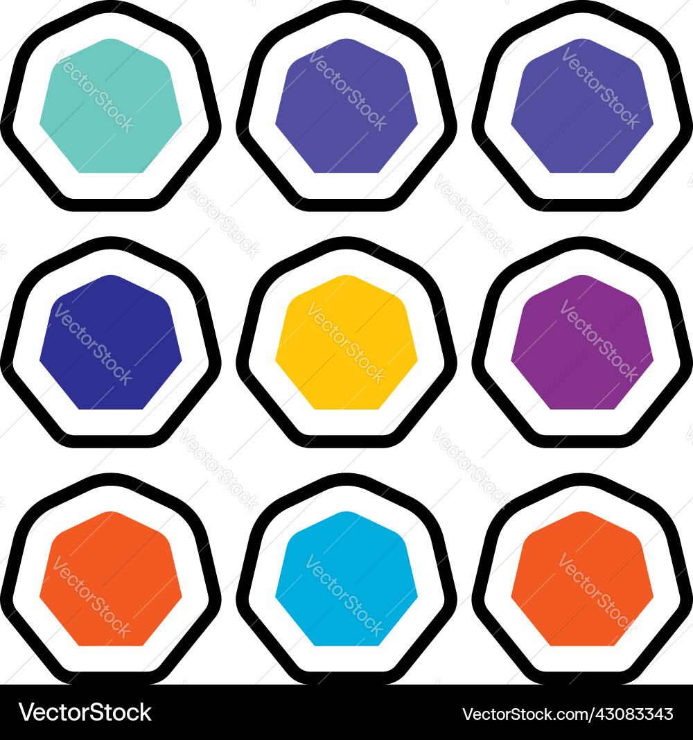 Polygon shape element with rounded corners Polygon shape element with rounded corners Vector Image