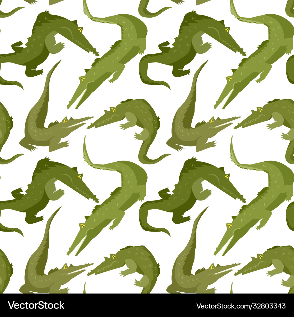 Seamless endless pattern with menacing alligators Vector Image
