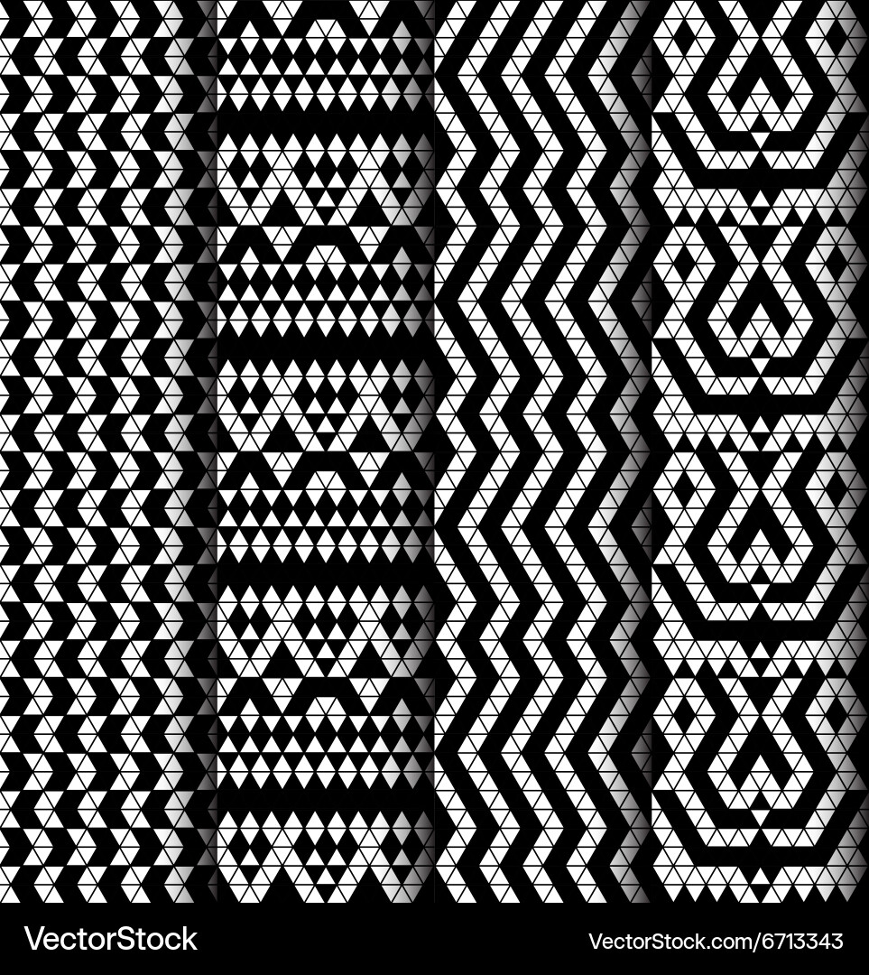 Set of four patterns Vector Image