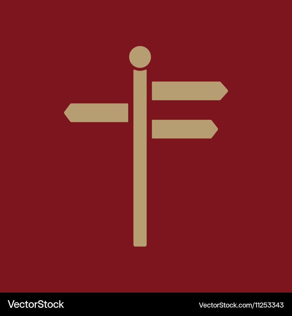 Signpost icon pointer symbol flat vector image