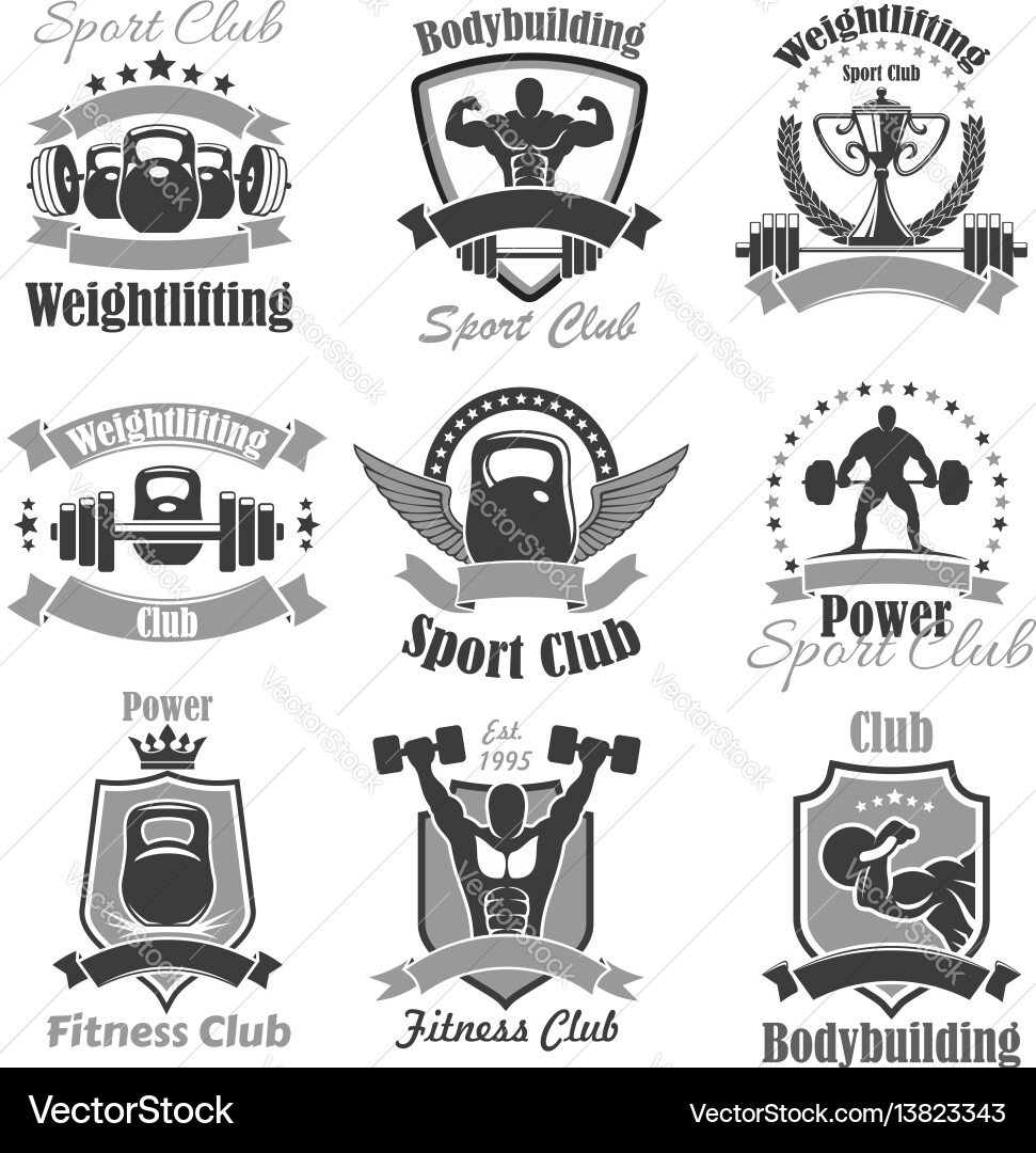 Weightlifting & Fitness Icons Vector Image