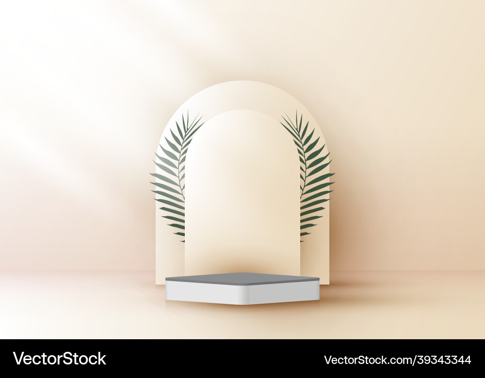 3d realistic elegant white square layers rounded 3d realistic elegant white square layers rounded vector image