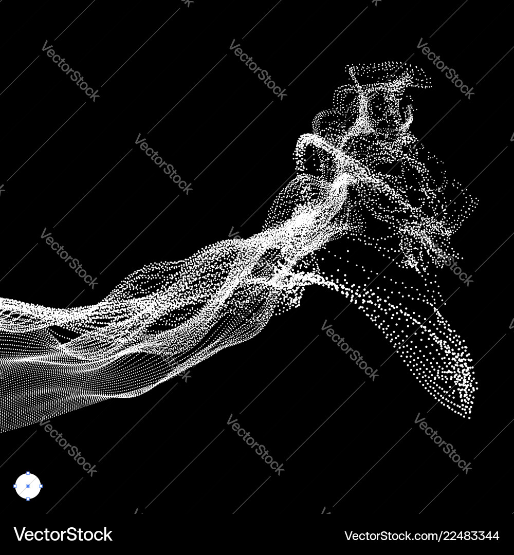 Array with dynamic emitted particles water splash Array with dynamic emitted particles water splash vector image