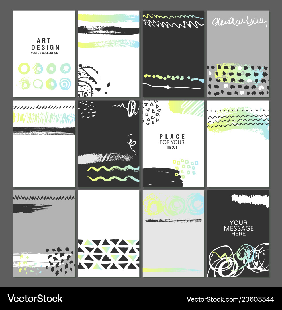 Artful Watercolor & Doodle Set Vektorbild