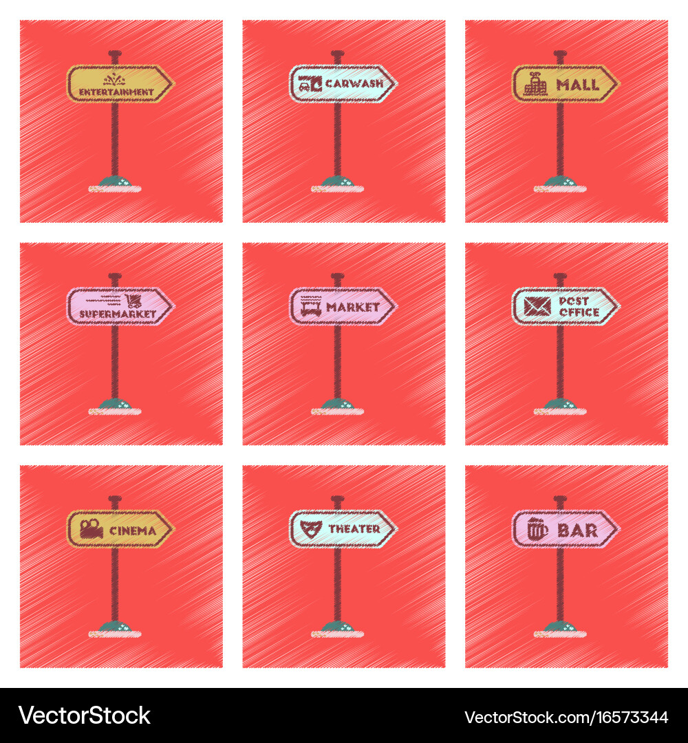 Assembly flat shading style icons sign of bar vector image