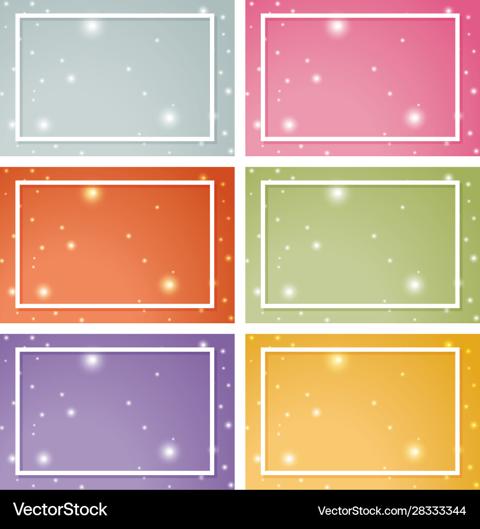 Backgrounds with frame in different colors vector image