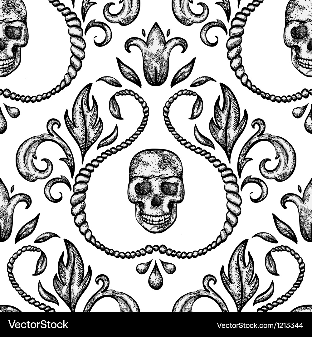 Baroque Skull Ornament vector image