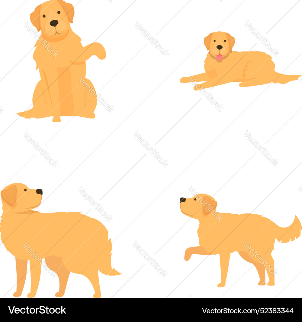 Cartoon Labrador Retriever in verschiedenen Posen Cartoon Labrador Retriever in verschiedenen Posen vektorbild