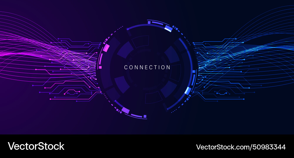 Circle circuit board topic connection colorful Vector Image