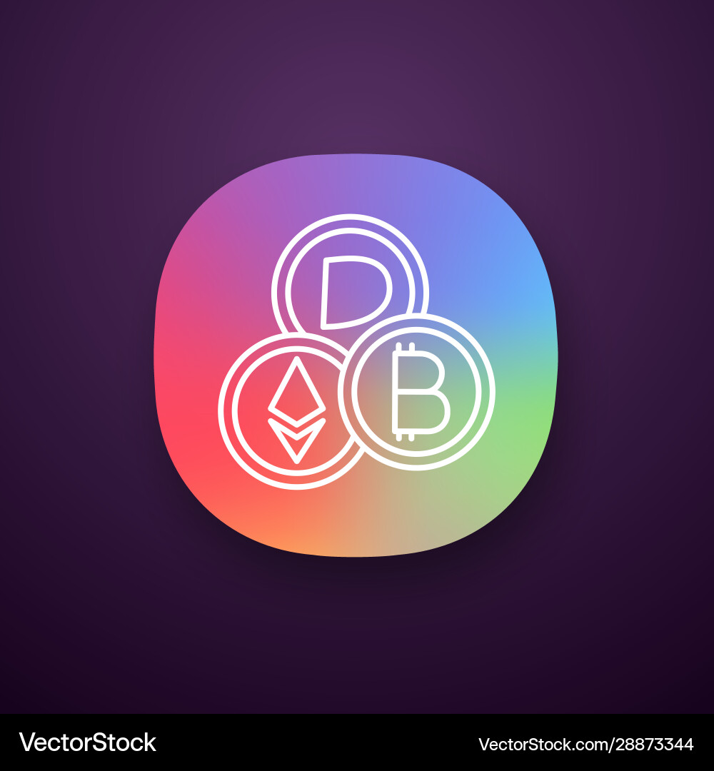 Cryptocurrency App Icon – Royalty-Free Vector | VectorStock