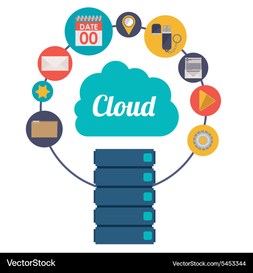 Data base design vector image