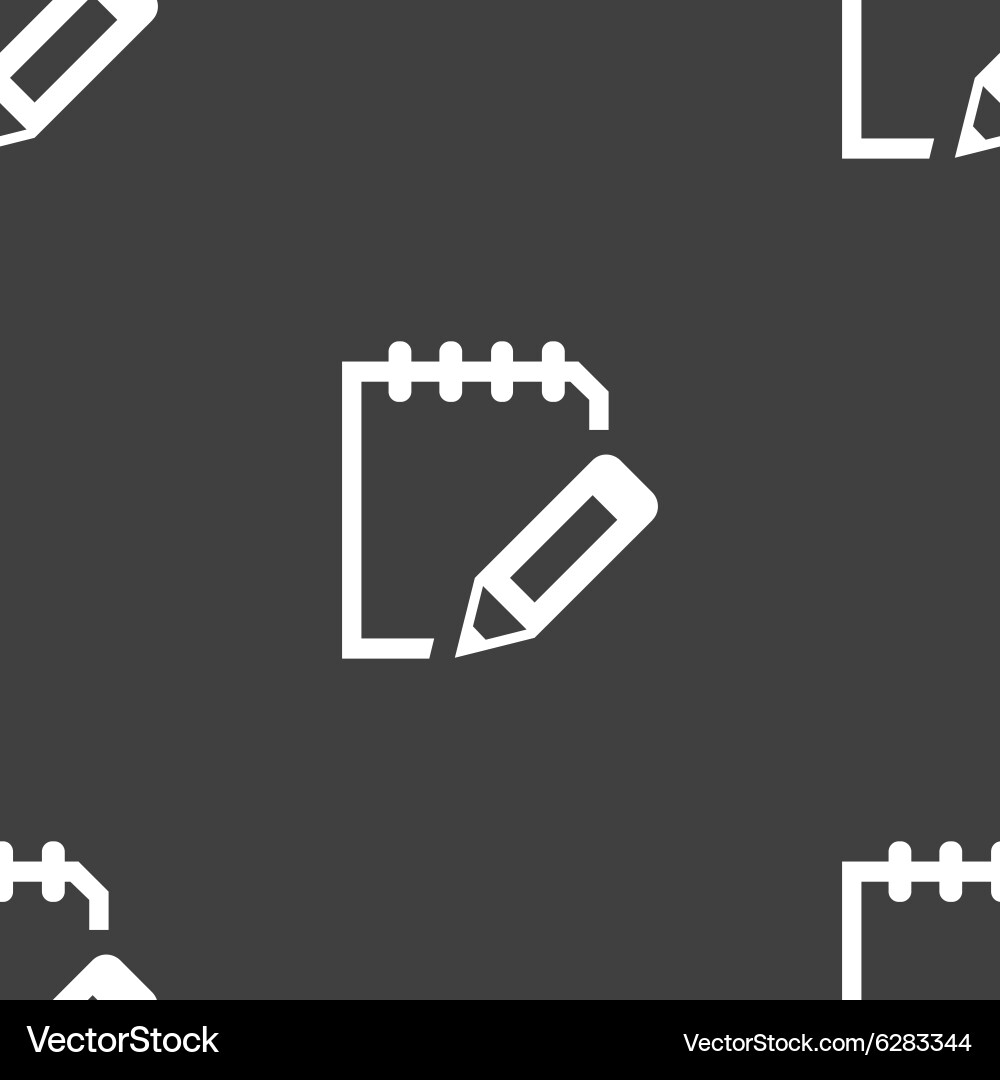 Edit document sign icon seamless pattern on a gray vector image