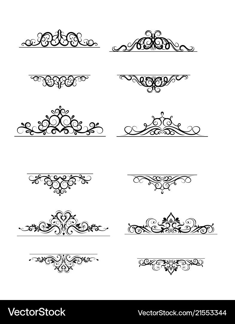 Elegant Swirl Frame Set vector image
