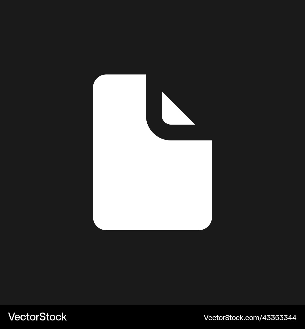File dark mode glyph ui icon File dark mode glyph ui icon vector image