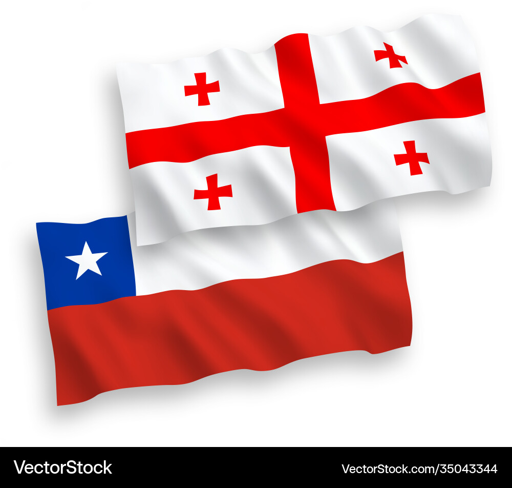 Flaggen Chile und Georgia auf einem weißen Hintergrund Flaggen Chile und Georgia auf einem weißen Hintergrund vektorbild