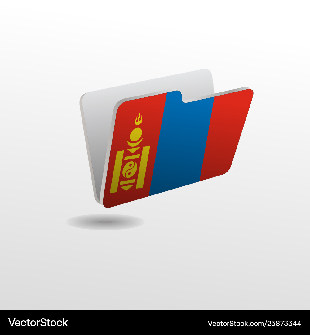 Folder with image flag mongolia Folder with image flag mongolia Vector Image