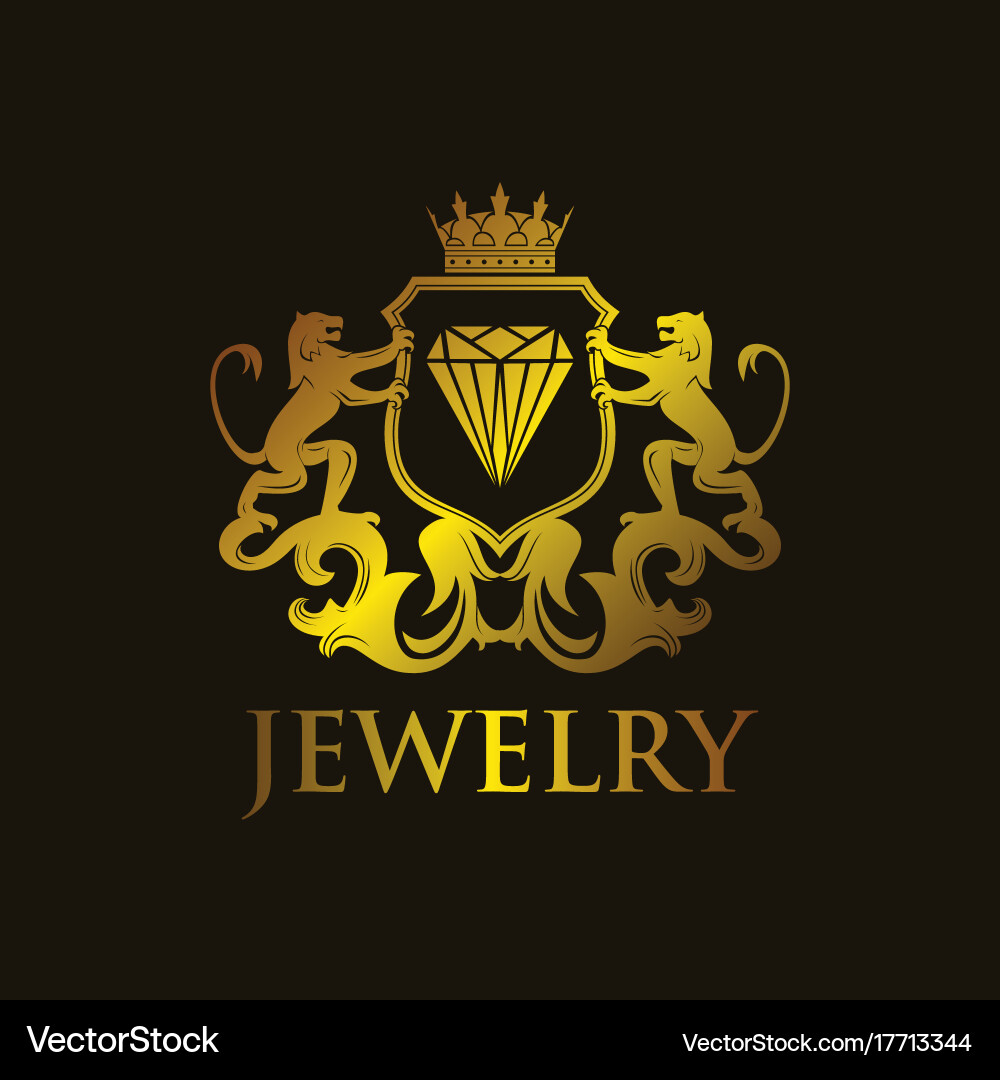 Heraldic Shield Jewelry Emblem vector image