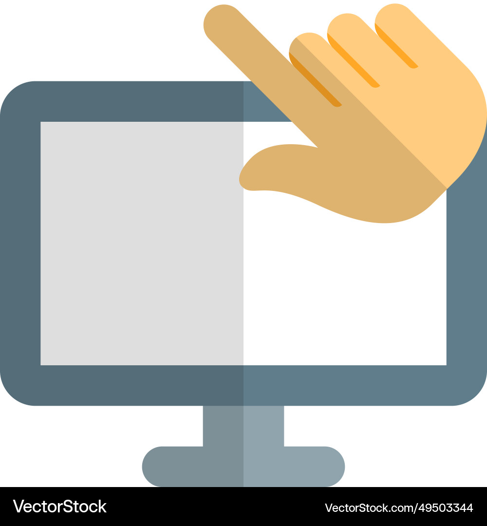Interacting with the desktop screen by clicking Vector Image