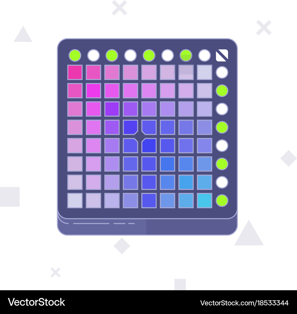 Launchpad midi controller flat line art vector image